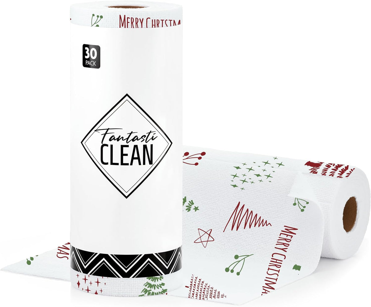 Fantasticlean Microfiber Cleaning Cloth Roll- 75 Sheets, 12 x 12 (Blue) | Super Absorbent, Scratch Free, Tear-away Microfiber Towel Roll, for All-Purpose Cleaning, Reusable Alternative to Paper Towel
