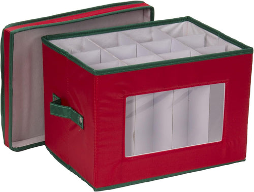 Household Essentials Champagne Flute Storage Box, 12 Compartments, Foldable & Stackable