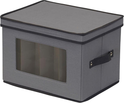Household Essentials Champagne Flute Storage Box, 12 Compartments, Foldable & Stackable